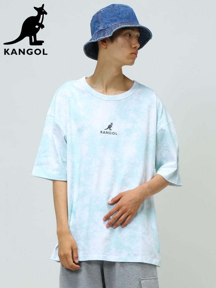 KANGOL (カンゴール) 天竺 タイダイ柄 クルーネック 半袖 Tシャツ