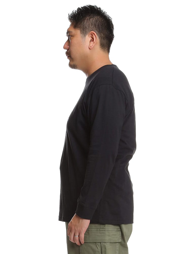大きいサイズ メンズ OUTDOOR PRODUCTS (アウトドアプロダクツ) 天竺 BIGプリント クルーネック 長袖 Tシャツ