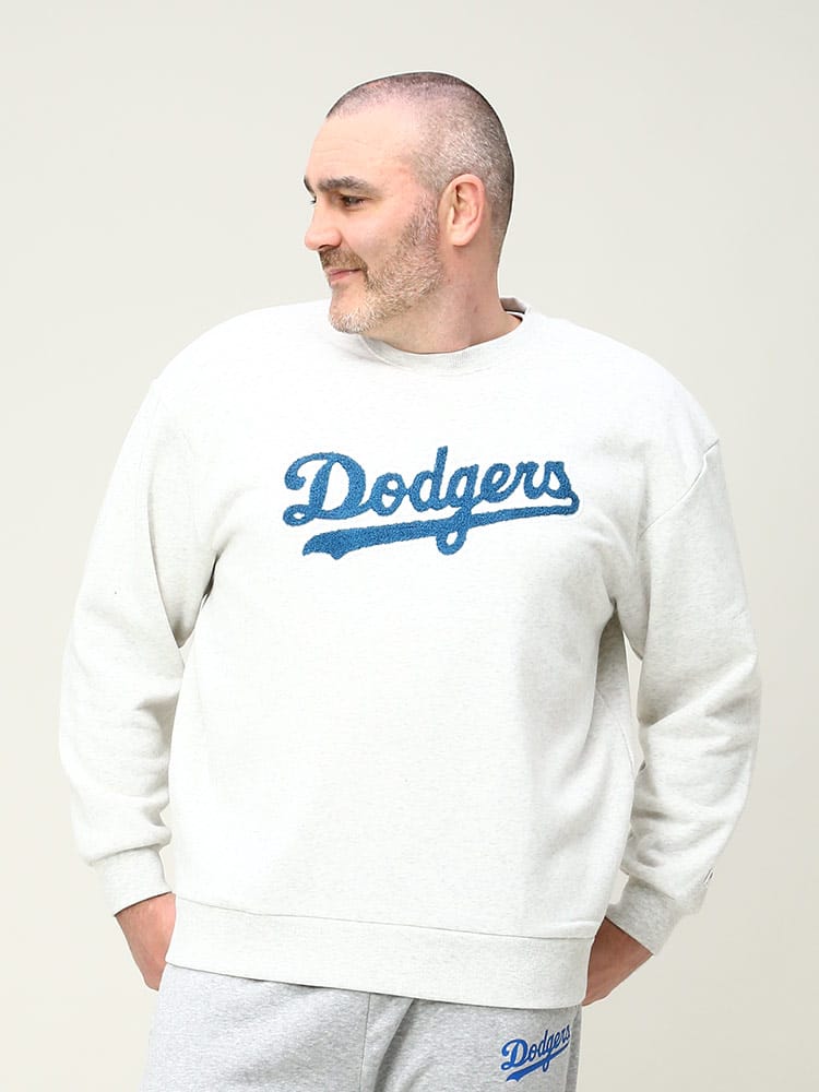 大きいサイズ メンズ MLB (メジャーリーグベースボール) 裏起毛 チームロゴ クルーネック トレーナー