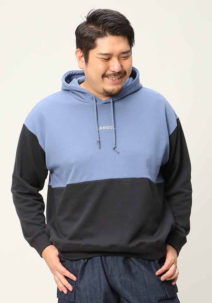 大きいサイズ メンズ KANGOL (カンゴール) バイカラー プルオーバー パーカー