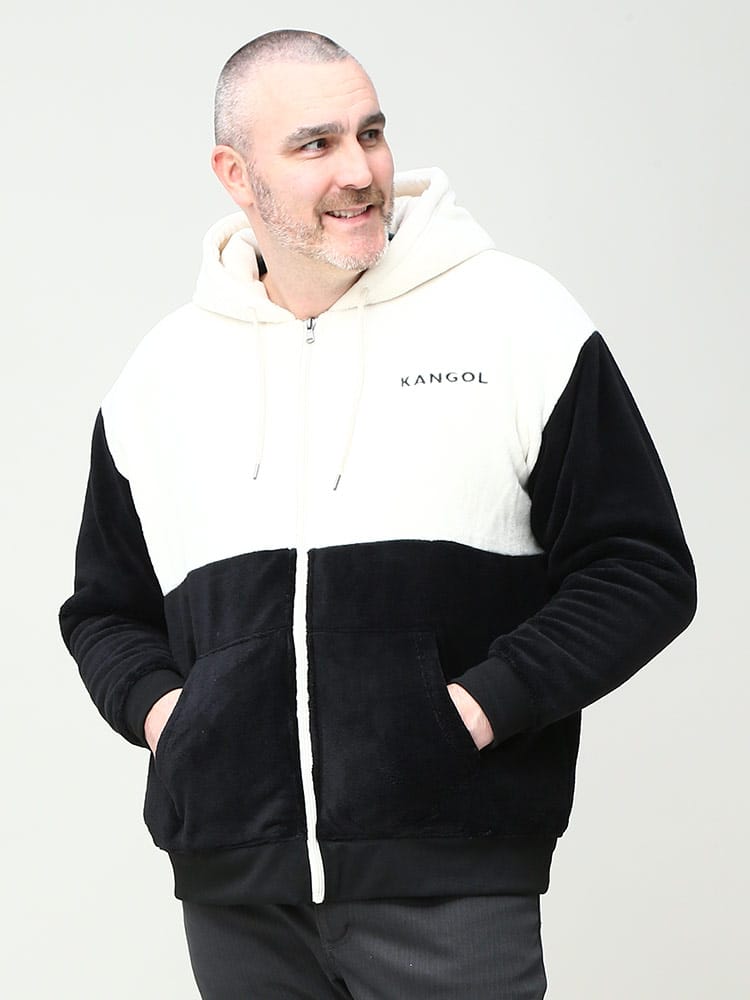 大きいサイズ メンズ KANGOL (カンゴール) シルキーフリース フルジップ パーカー