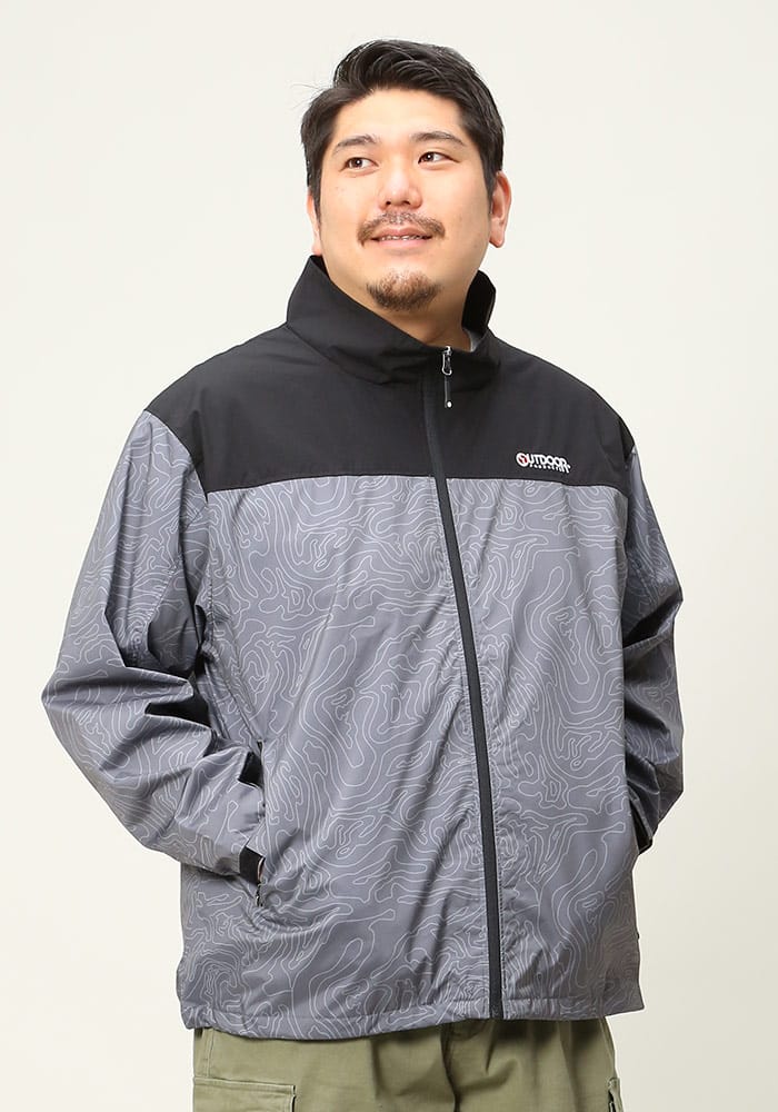 大きいサイズ メンズ OUTDOOR PRODUCTS (アウトドアプロダクツ) 裏メッシュ 切り替え フルジップ ジャケット