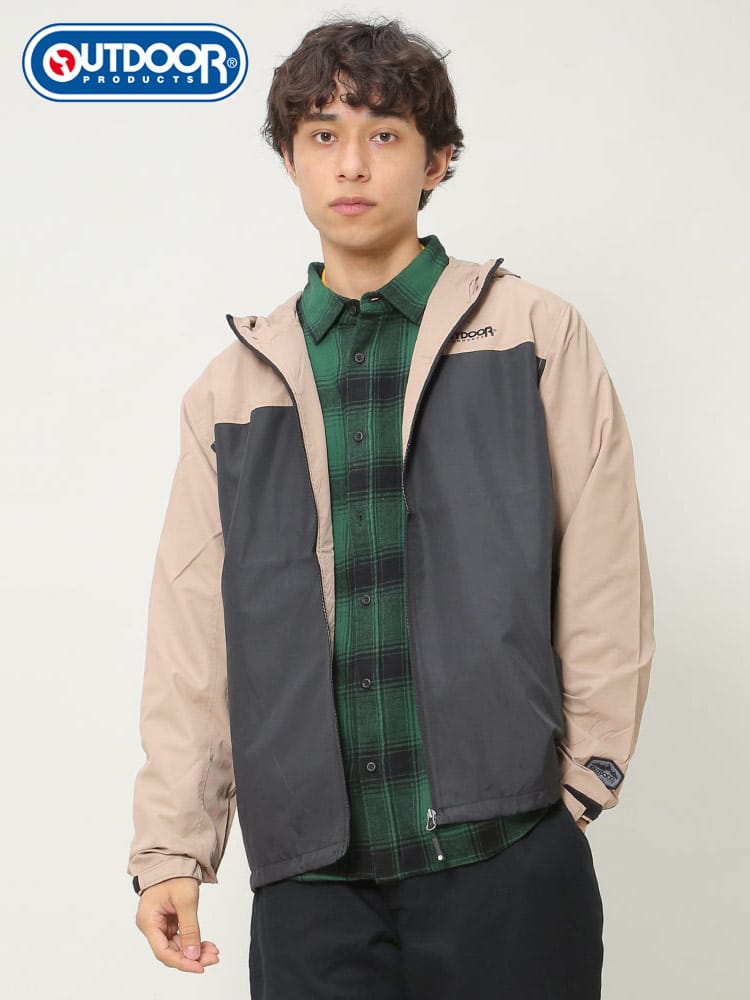 OUTDOOR PRODUCTS (アウトドアプロダクツ) 切り替え 裏メッシュ フルジップ パーカー