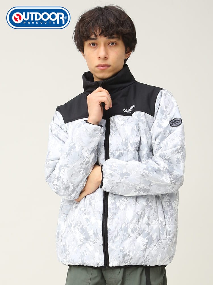 OUTDOOR PRODUCTS (アウトドアプロダクツ) 切り替え 総柄 フルジップ 中綿 ジャケット C1261E