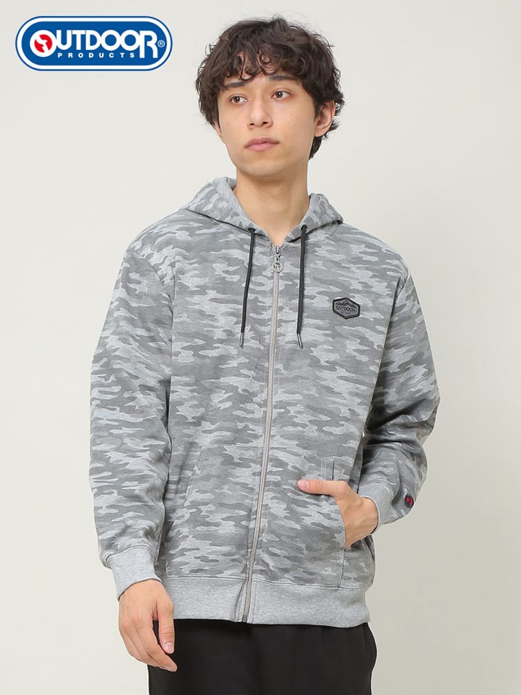 OUTDOOR PRODUCTS (アウトドアプロダクツ) 迷彩柄 フルジップ パーカー