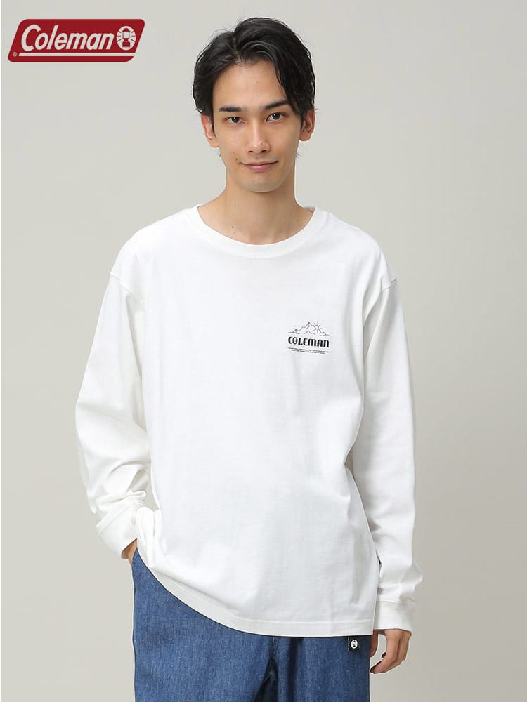 Coleman (コールマン) ロンT バックプリント クルーネック 長袖 Tシャツ