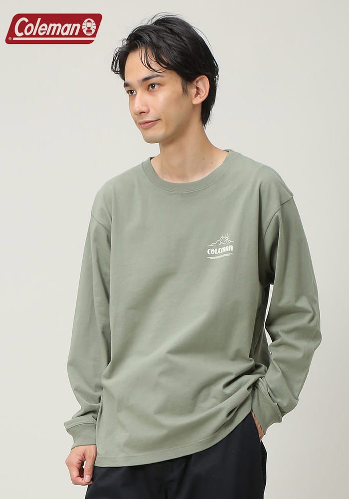 Coleman (コールマン) ロンT バックプリント クルーネック 長袖 Tシャツ