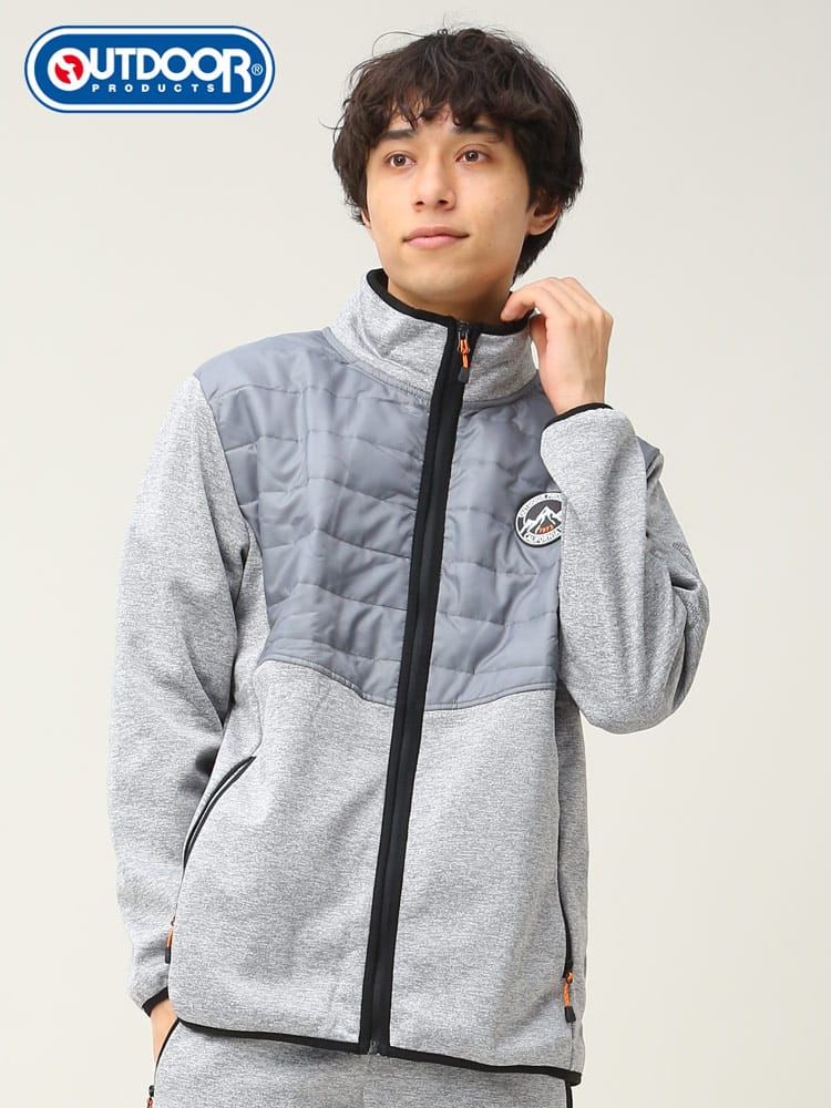 OUTDOOR PRODUCTS (アウトドアプロダクツ) 再帰反射 天竺 ボンディング 裏フリース フルジップ ジャケット X6266E