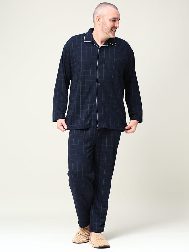 大きいサイズ メンズ Arnold Palmer (アーノルドパーマー) キルト チェック やわらかウエスト パジャマ 上下セット