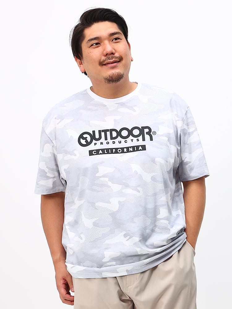 大きいサイズ メンズ OUTDOOR PRODUCTS (アウトドアプロダクツ) 天竺 カモフラージュ クルーネック 半袖 Tシャツ