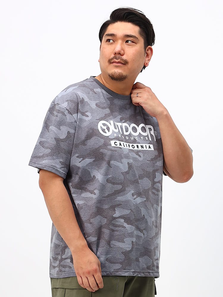 大きいサイズ メンズ OUTDOOR PRODUCTS (アウトドアプロダクツ) 天竺 カモフラージュ クルーネック 半袖 Tシャツ
