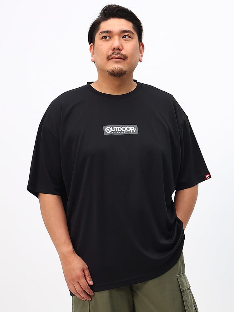 大きいサイズ メンズ OUTDOOR PRODUCTS (アウトドアプロダクツ) ドライメッシュ ロゴプリント クルーネック 半袖 Tシャツ
