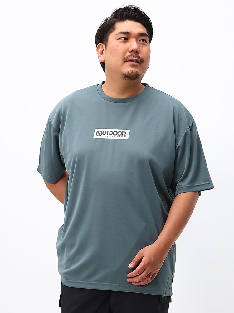 大きいサイズ メンズ OUTDOOR PRODUCTS (アウトドアプロダクツ) ドライメッシュ ロゴプリント クルーネック 半袖 Tシャツ
