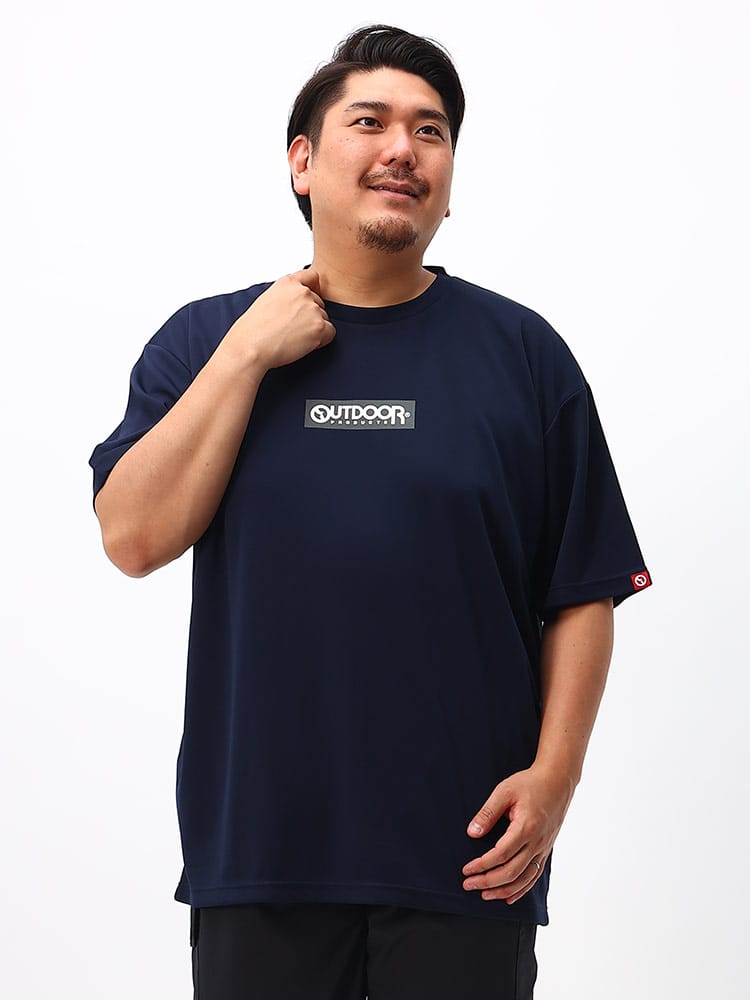 大きいサイズ メンズ OUTDOOR PRODUCTS (アウトドアプロダクツ) ドライメッシュ ロゴプリント クルーネック 半袖 Tシャツ