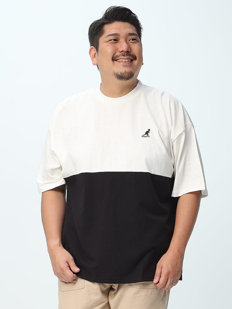 大きいサイズ メンズ KANGOL (カンゴール) バイカラー クルーネック 半袖 Tシャツ