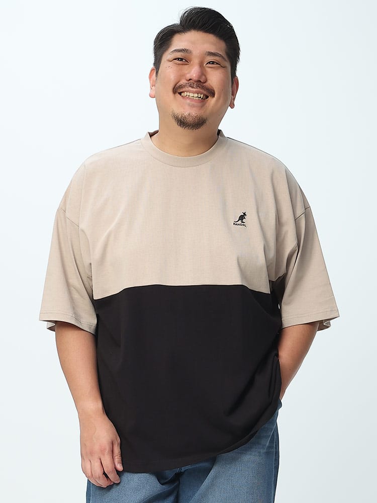 大きいサイズ メンズ KANGOL (カンゴール) バイカラー クルーネック 半袖 Tシャツ