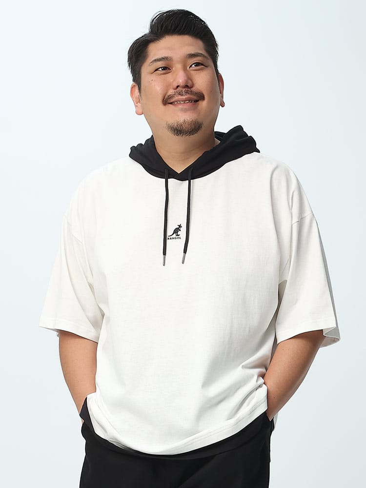 大きいサイズ メンズ KANGOL (カンゴール) 天竺 ロゴ プルオーバー 半袖 Tパーカー