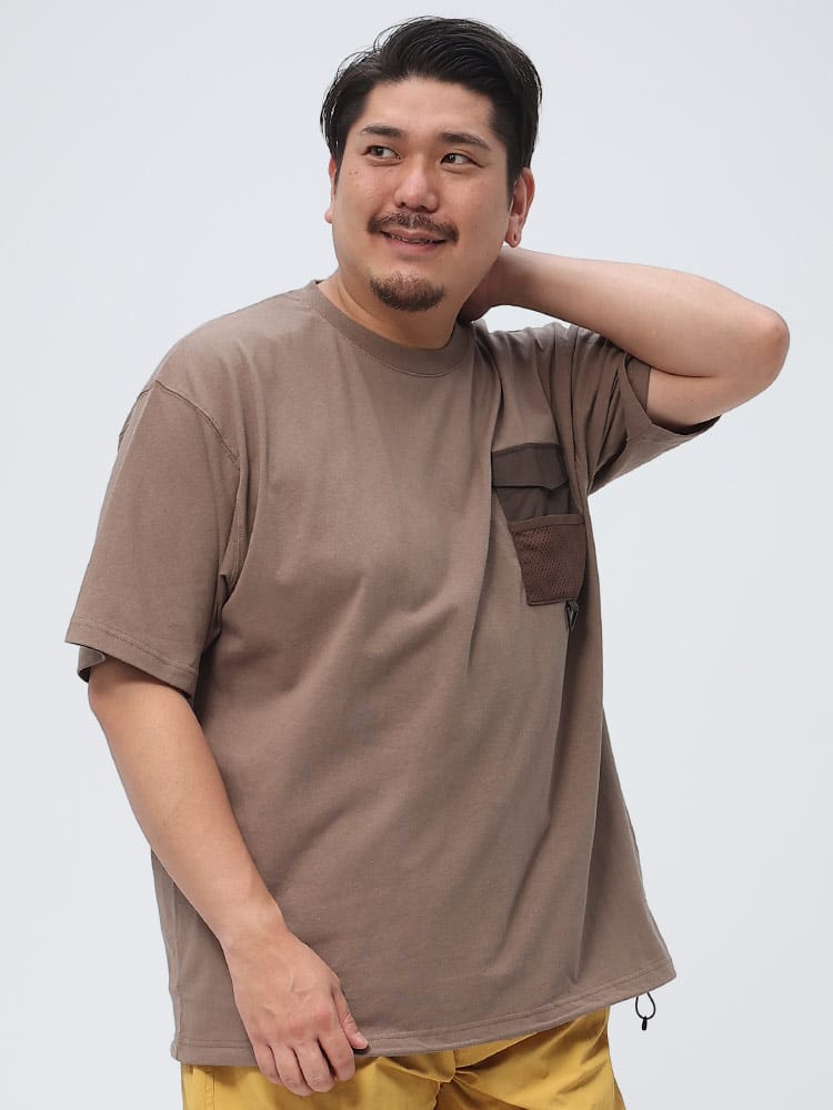 大きいサイズ メンズ GERRY (ジェリー) メッシュポケット クルーネック 半袖 Tシャツ