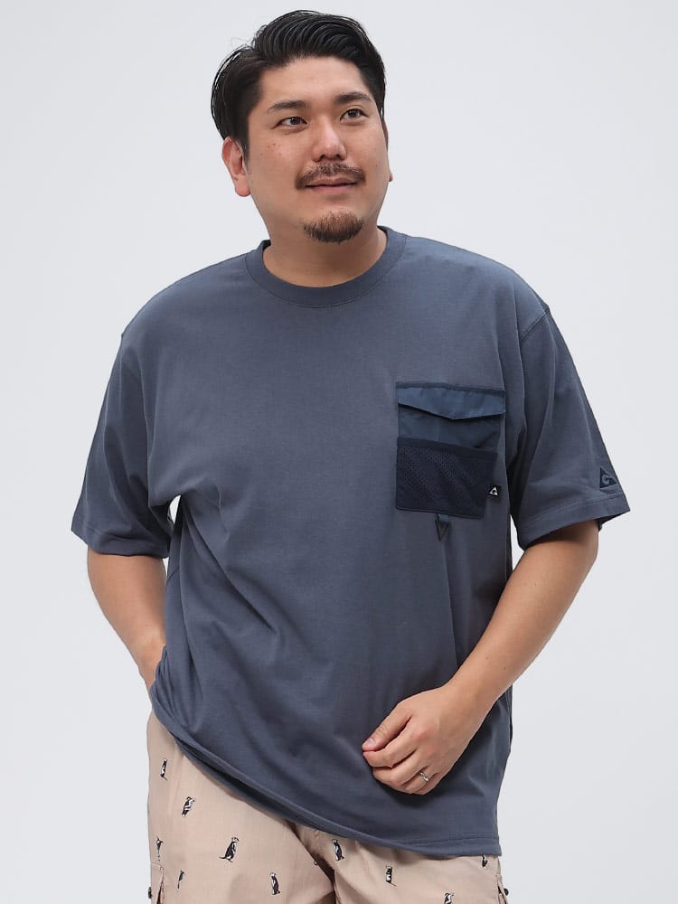 大きいサイズ メンズ GERRY (ジェリー) メッシュポケット クルーネック 半袖 Tシャツ