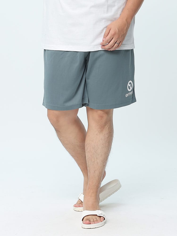 大きいサイズ メンズ OUTDOOR PRODUCTS (アウトドアプロダクツ) ドライメッシュ ロゴプリント ショートパンツ