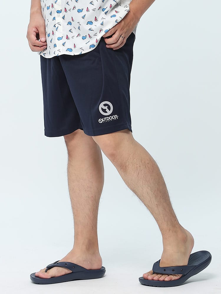 大きいサイズ メンズ OUTDOOR PRODUCTS (アウトドアプロダクツ) ドライメッシュ ロゴプリント ショートパンツ