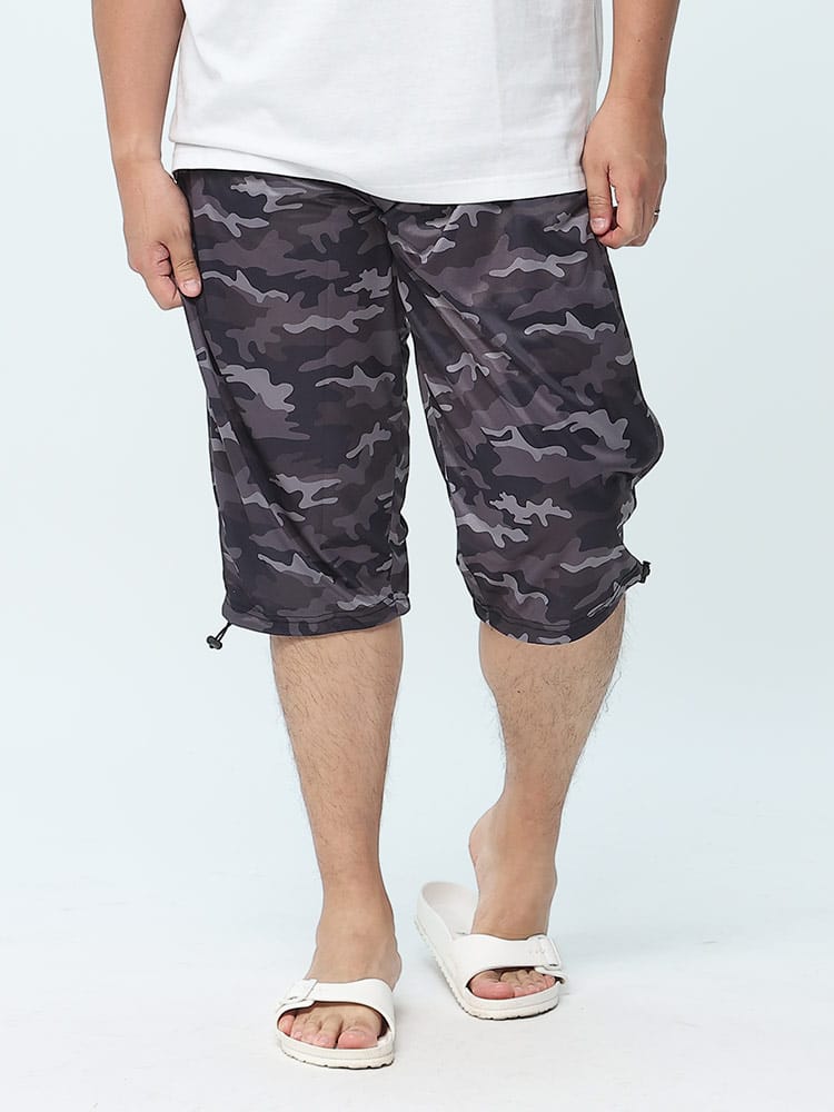 大きいサイズ メンズ OUTDOOR PRODUCTS (アウトドアプロダクツ) ドライメッシュ 迷彩柄 7分丈 パンツ