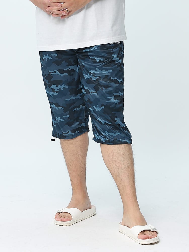 大きいサイズ メンズ OUTDOOR PRODUCTS (アウトドアプロダクツ) ドライメッシュ 迷彩柄 7分丈 パンツ