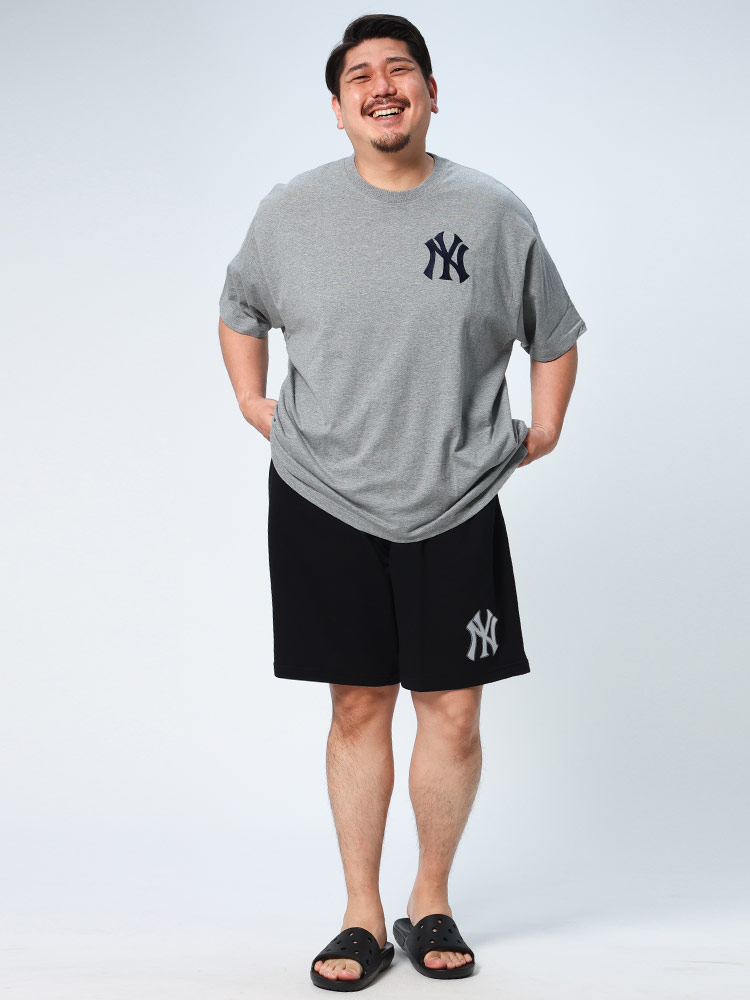 大きいサイズ メンズ MLB (メジャーリーグベースボール) 裏毛 チームロゴ ハーフパンツ | 大きいサイズの服【サカゼン公式通販】