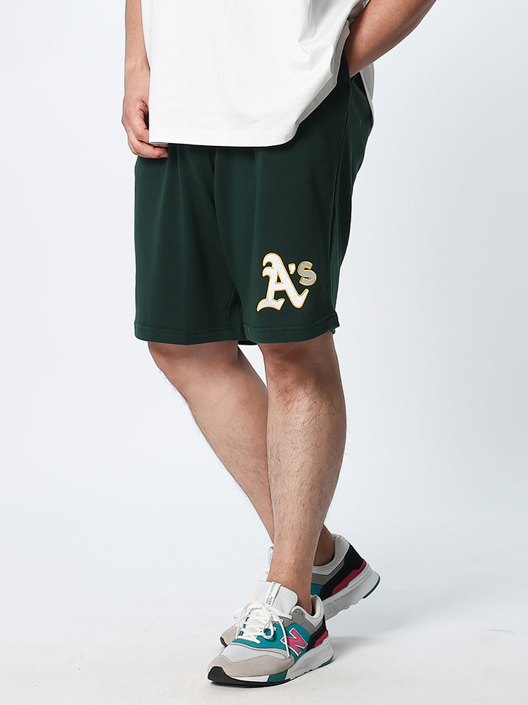 大きいサイズ メンズ MLB (メジャーリーグベースボール) 裏毛 チームロゴ ハーフパンツ