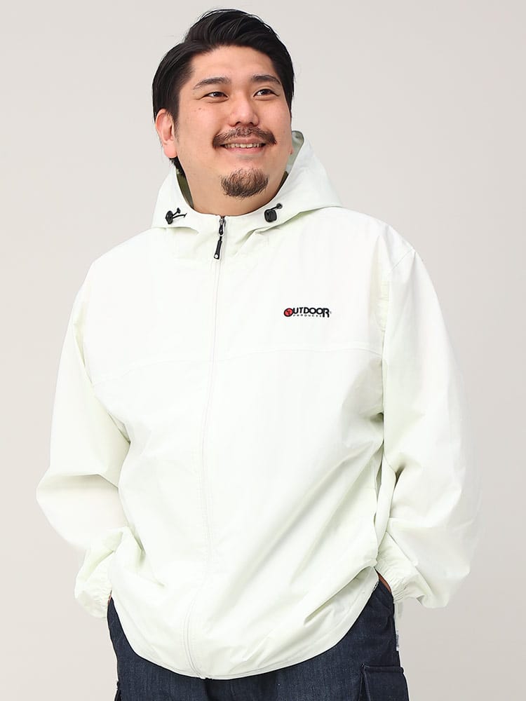 大きいサイズ メンズ OUTDOOR PRODUCTS (アウトドアプロダクツ) 裏メッシュ 胸ロゴ フルジップ パーカー