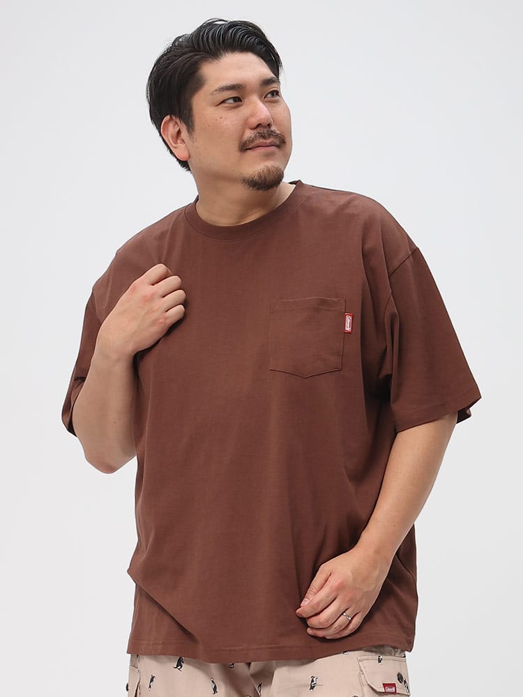 大きいサイズ メンズ Coleman (コールマン) USAコットン ポケット パックプリント クルーネック 半袖 Tシャツ