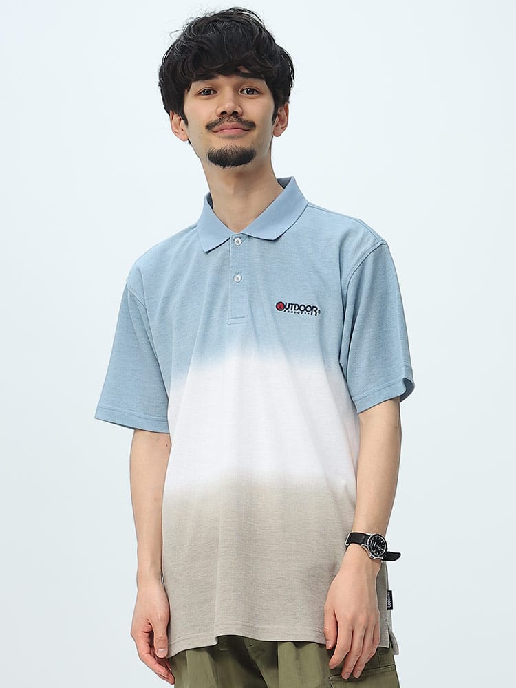 OUTDOOR PRODUCTS (アウトドアプロダクツ) 鹿の子 グラデーション 半袖 ポロシャツ