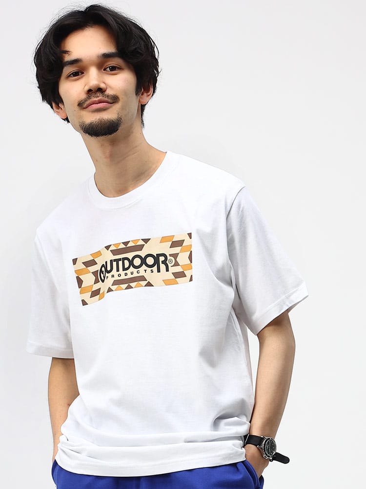 OUTDOOR PRODUCTS アウトドアプロダクツ 天竺 オルテガロゴ クルーネック 半袖 Tシャツ