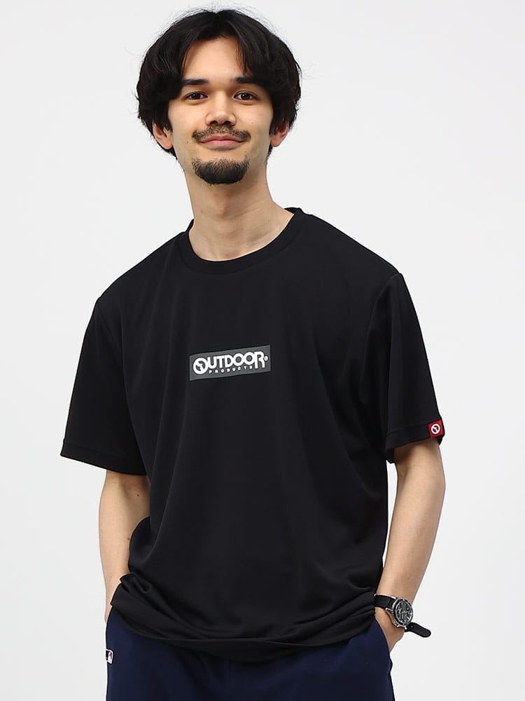 OUTDOOR PRODUCTS アウトドアプロダクツ ドライメッシュ ロゴ クルーネック 半袖 Tシャツ