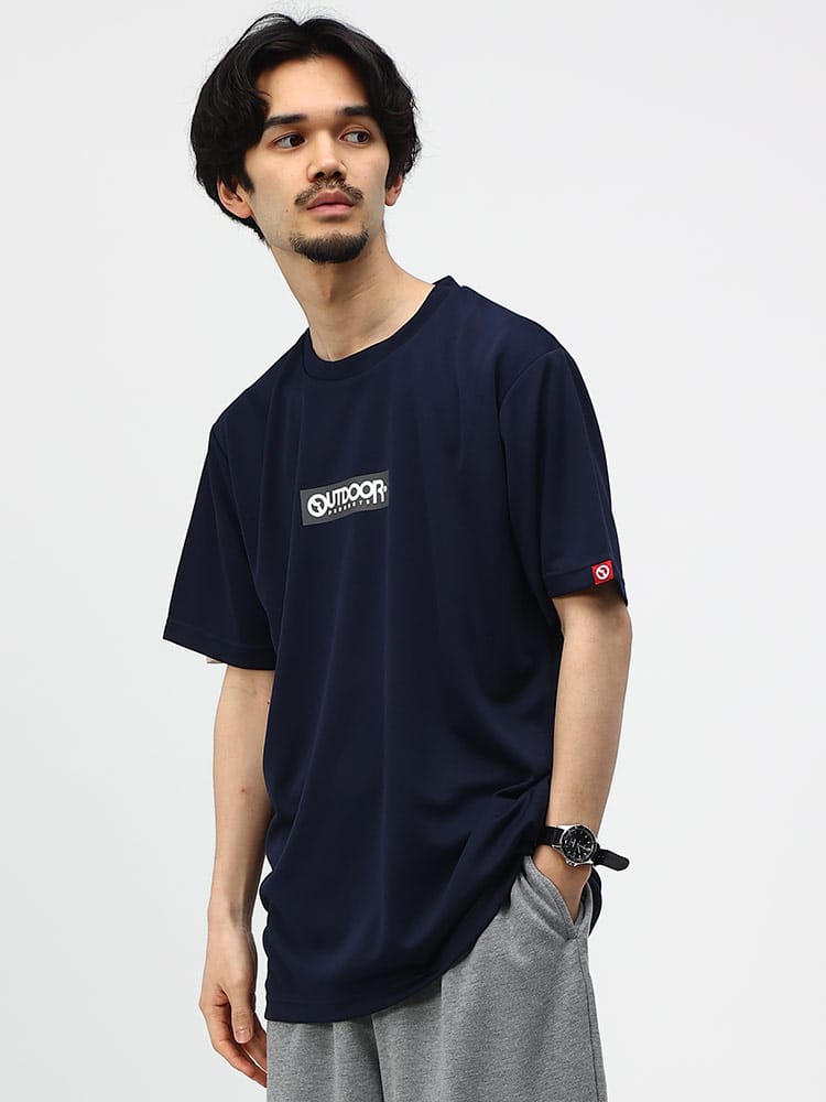 OUTDOOR PRODUCTS アウトドアプロダクツ ドライメッシュ ロゴ クルーネック 半袖 Tシャツ