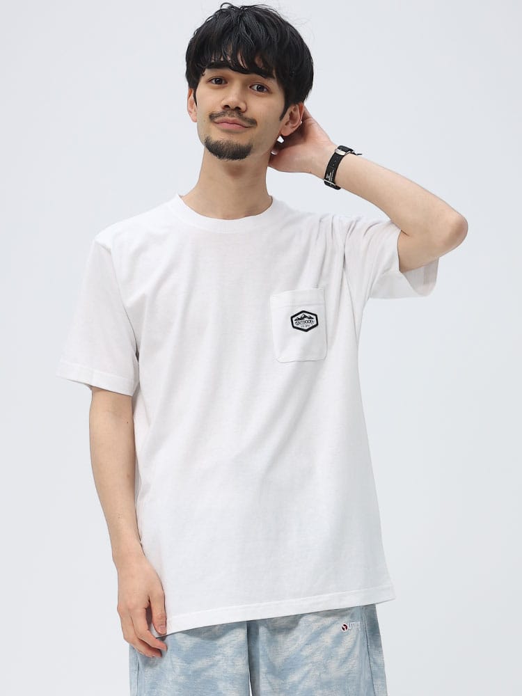 OUTDOOR PRODUCTS (アウトドアプロダクツ) 天竺 ポケット クルーネック 半袖 Tシャツ