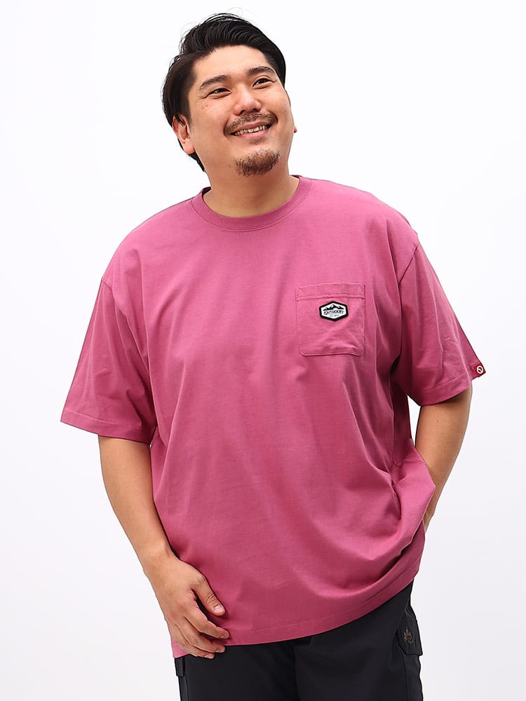 大きいサイズ メンズ OUTDOOR PRODUCTS (アウトドアプロダクツ) 天竺 ワンポイント ポケット クルーネック 半袖 Tシャツ