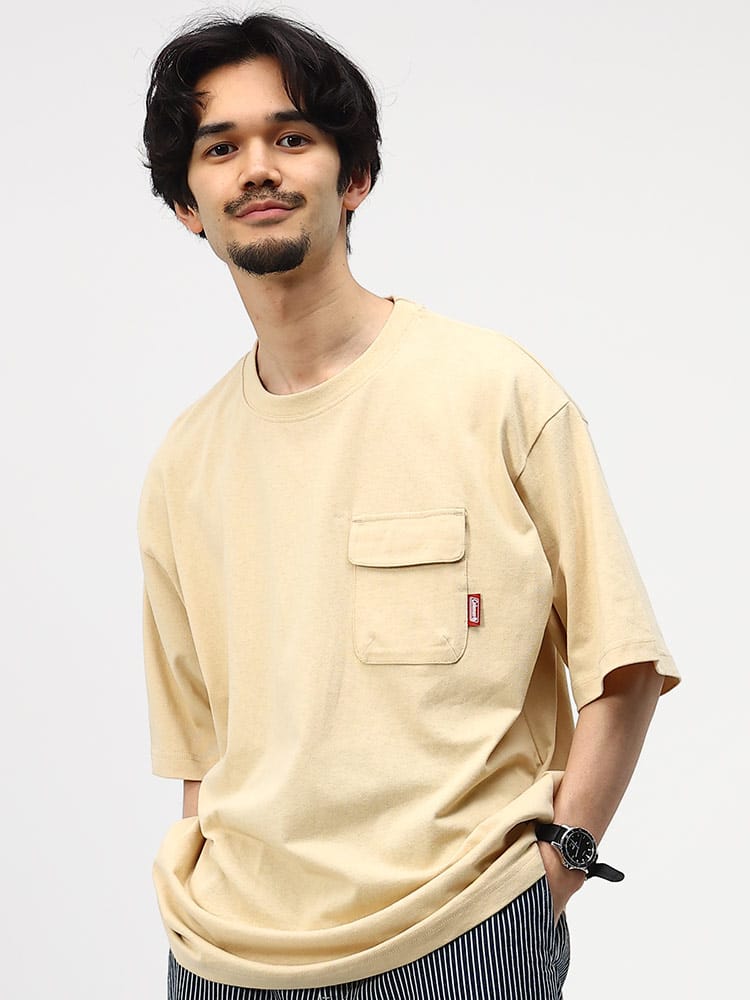 Coleman (コールマン) USAコットン マウンテンプリント ポケット クルーネック 半袖 Tシャツ