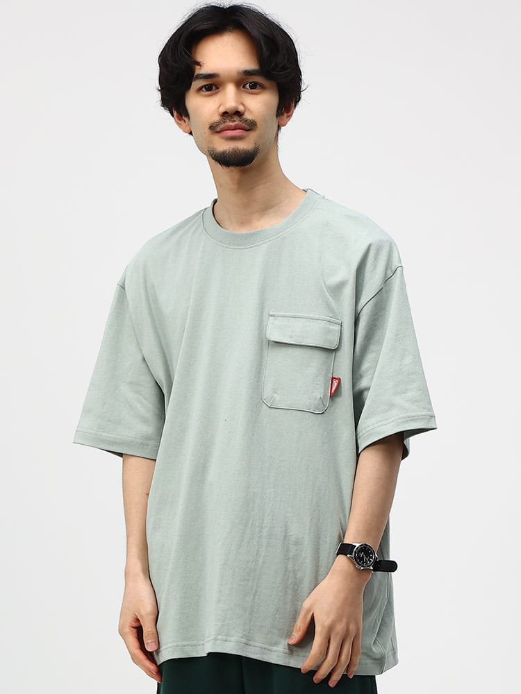 Coleman (コールマン) USAコットン マウンテンプリント ポケット クルーネック 半袖 Tシャツ