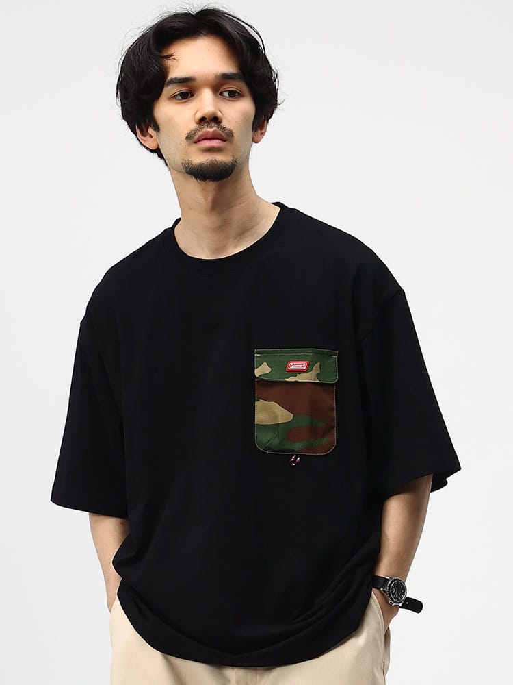 Coleman (コールマン) USAコットン 迷彩ポケット クルーネック 半袖 Tシャツ