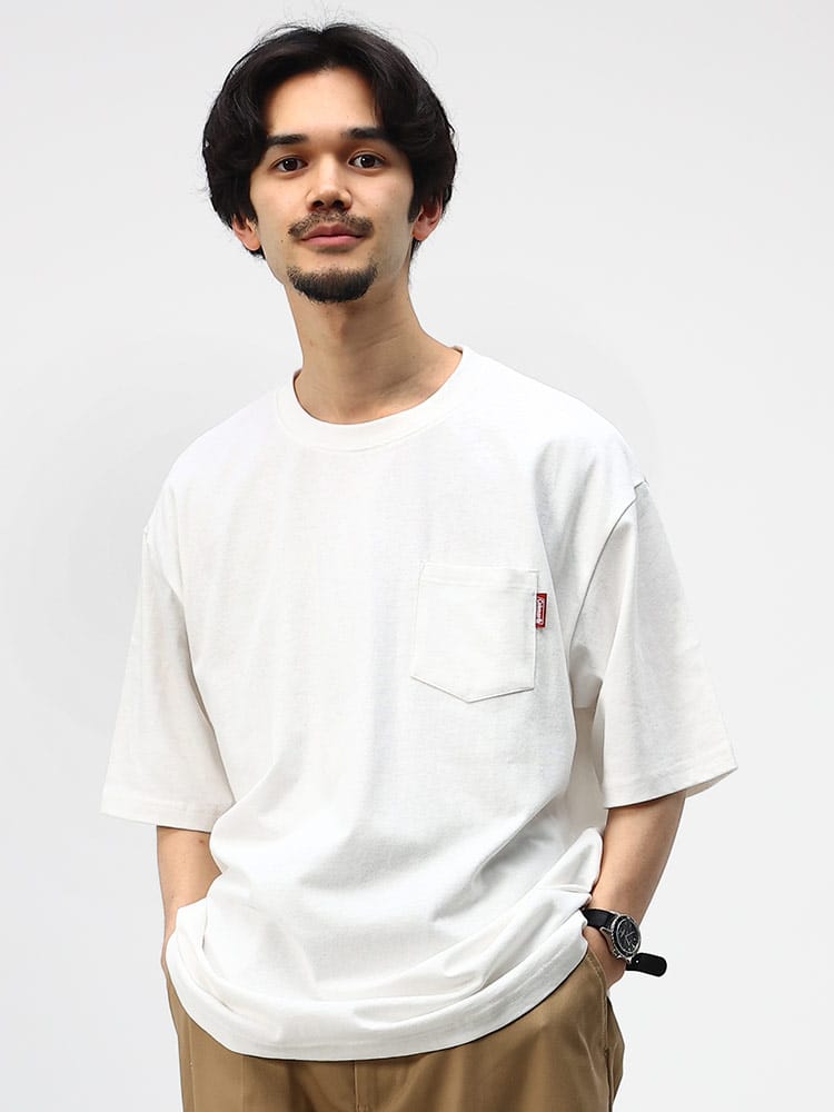 Coleman (コールマン) USAコットン バックプリント ポケット クルーネック 半袖 Tシャツ