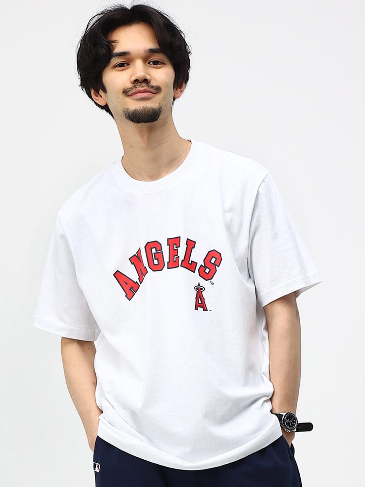 MLB メジャーリーグベースボール 天竺 ロゴプリント クルーネック 半袖 Tシャツ