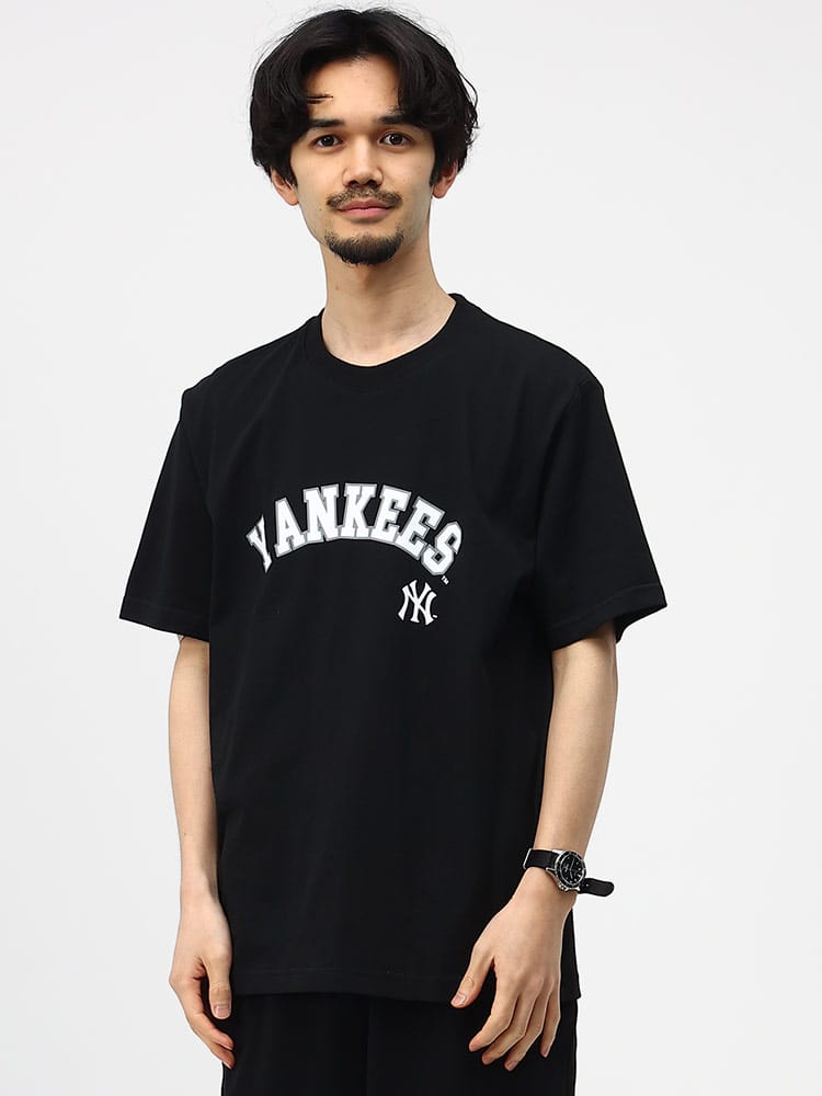 MLB メジャーリーグベースボール 天竺 ロゴプリント クルーネック 半袖 Tシャツ