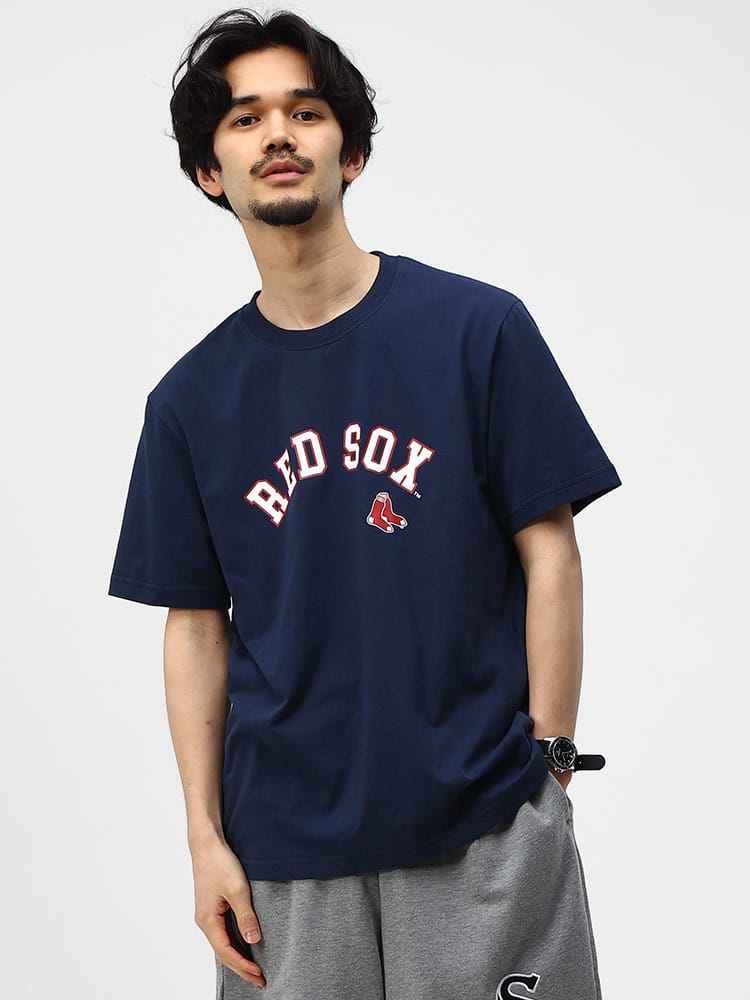 MLB メジャーリーグベースボール 天竺 ロゴプリント クルーネック 半袖 Tシャツ