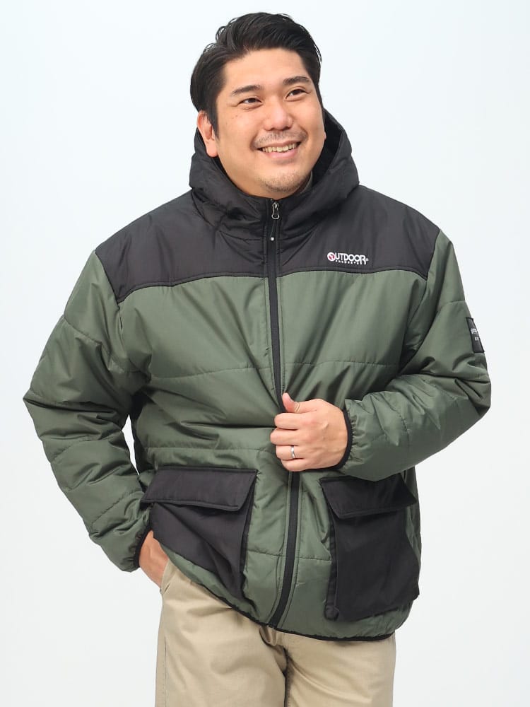 [amatsu] [アマツ] 中綿ジャケット メンズ ライトダウン 軽量 コンパクト アウトドア 送料無料】[amatsu] [アマツ] 中綿ジャケット メンズ ライトダウン 軽量 アウトドア ジャンパー 色：ブルー、サイズ：2XL 中綿 ジャケット  裏アルミ フルジップ アウター ブルゾン スタンド 防寒 秋 冬 大きいサイズ メンズ 3L 4L 5L 6L ジャケット/アウター ダウン ...