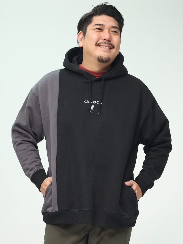 裏起毛 バイカラー プルオーバー パーカー (KANGOL) カンゴール 大きいサイズ メンズ