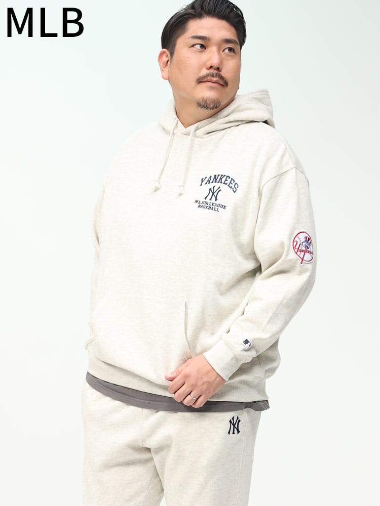 在庫処分 返品交換不可 刺繍 プルオーバー パーカー MLB メジャーリーグベースボール 大きいサイズ メンズ スウェット フーディー トップス