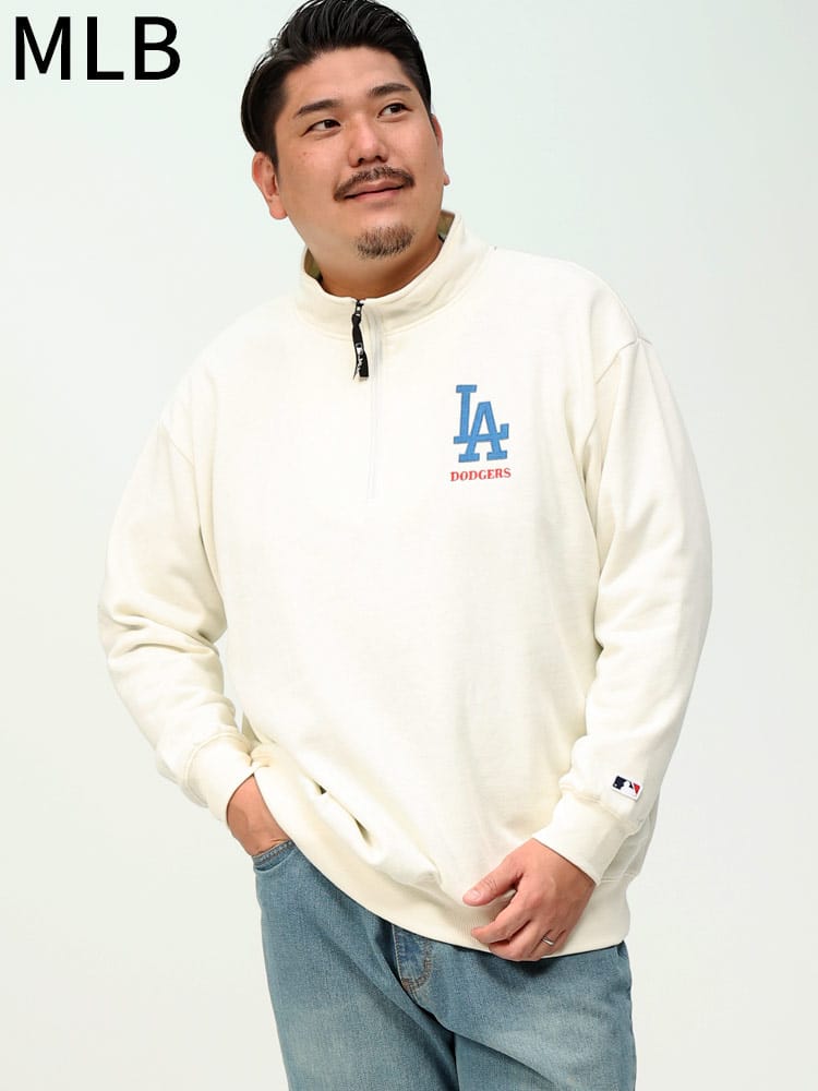 刺繍 ハーフジップ トレーナー (MLB) メジャーリーグベースボール 