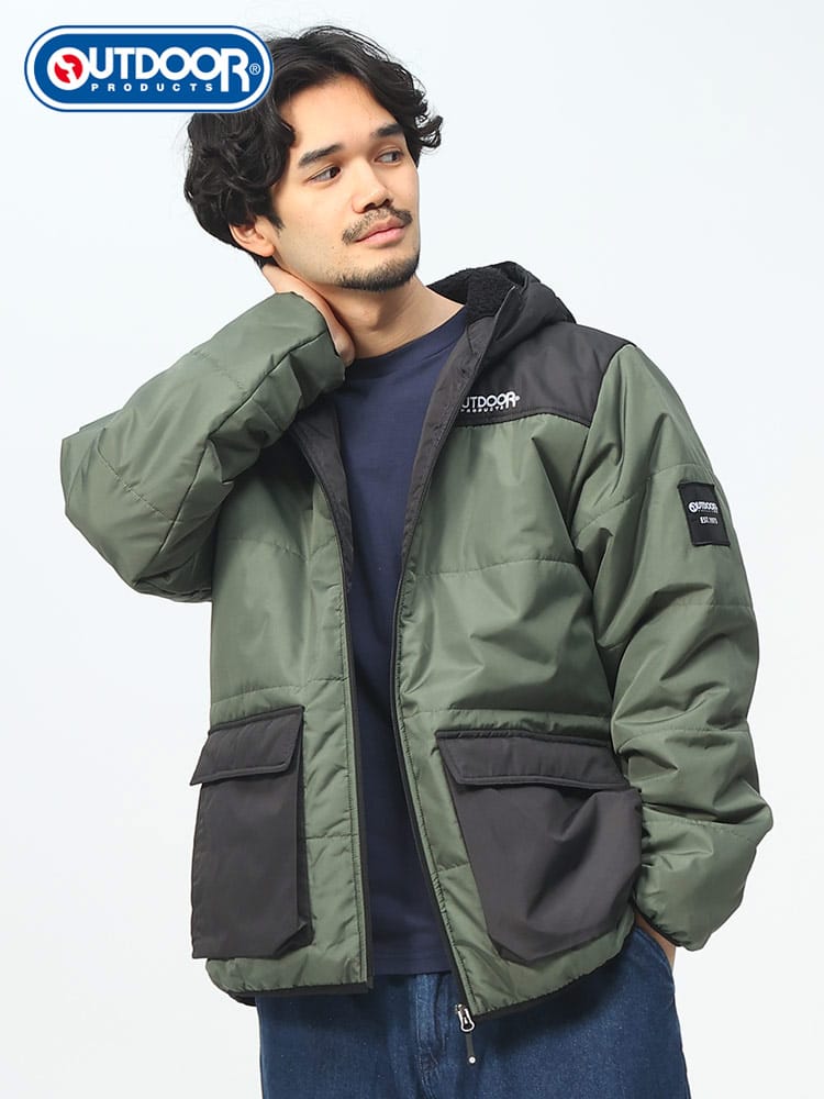 OUTDOOR PRODUCTS (アウトドアプロダクツ) 撥水 フルジップ 中綿 パーカー