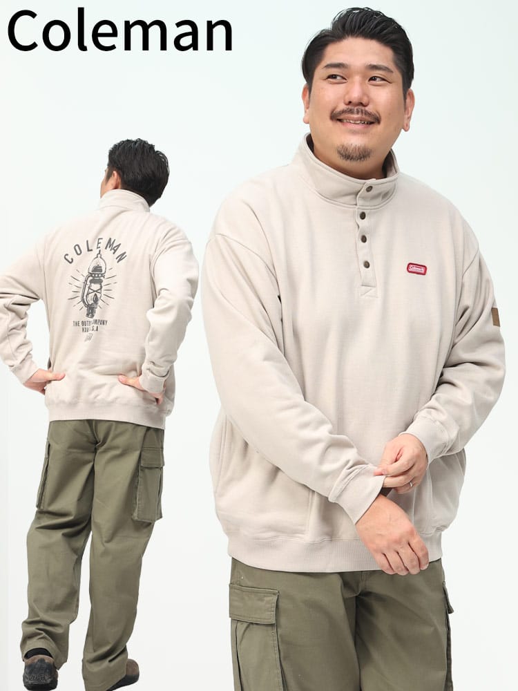 USA コットン ハイネック トレーナー (Coleman) コールマン 大きいサイズ メンズ スウェット バックプリント トップス